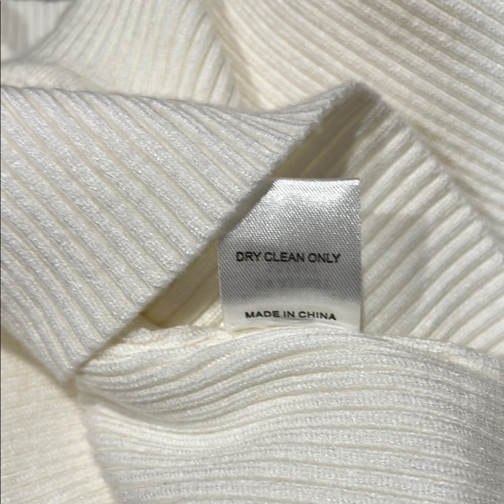 White Cut-Out Ribbed Sweater Top - Picture 9 of 9